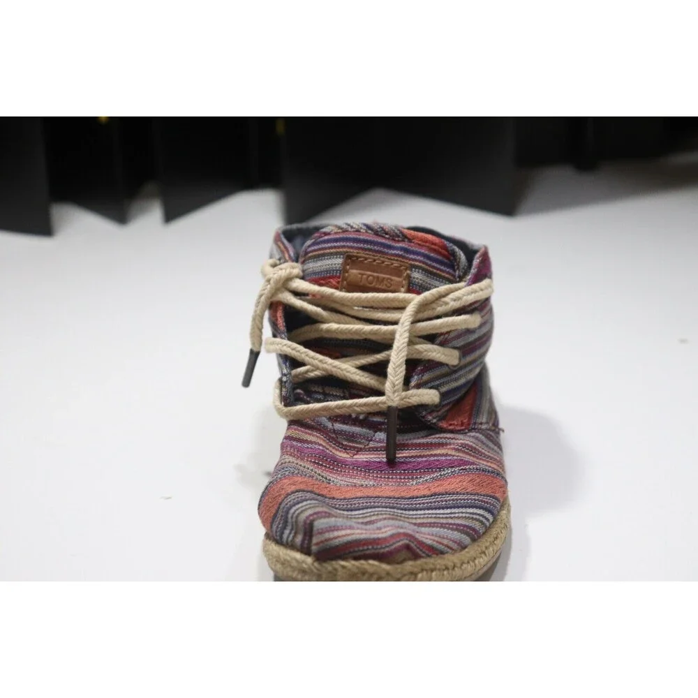 Toms Booties Canvas Hightops Womens Chukka Espadrille Multicolor Size 7.5